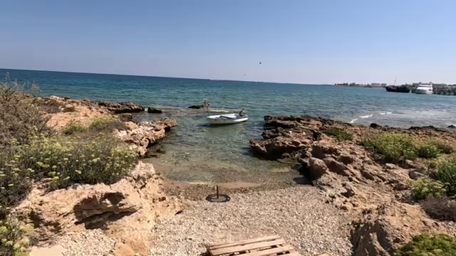 A small beach in Protaras. You will find it while strolling the coastal Promenade