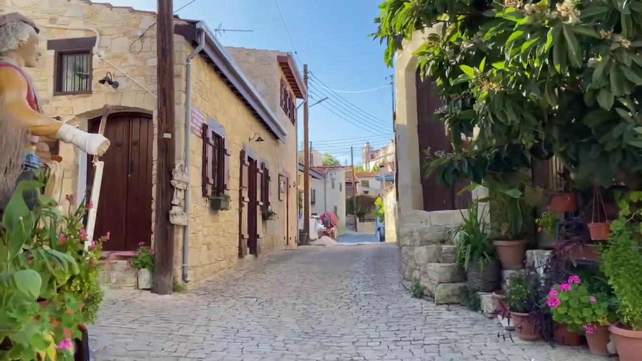 Beautiful Old Stone-Built Houses in Lofou Village, Cyprus