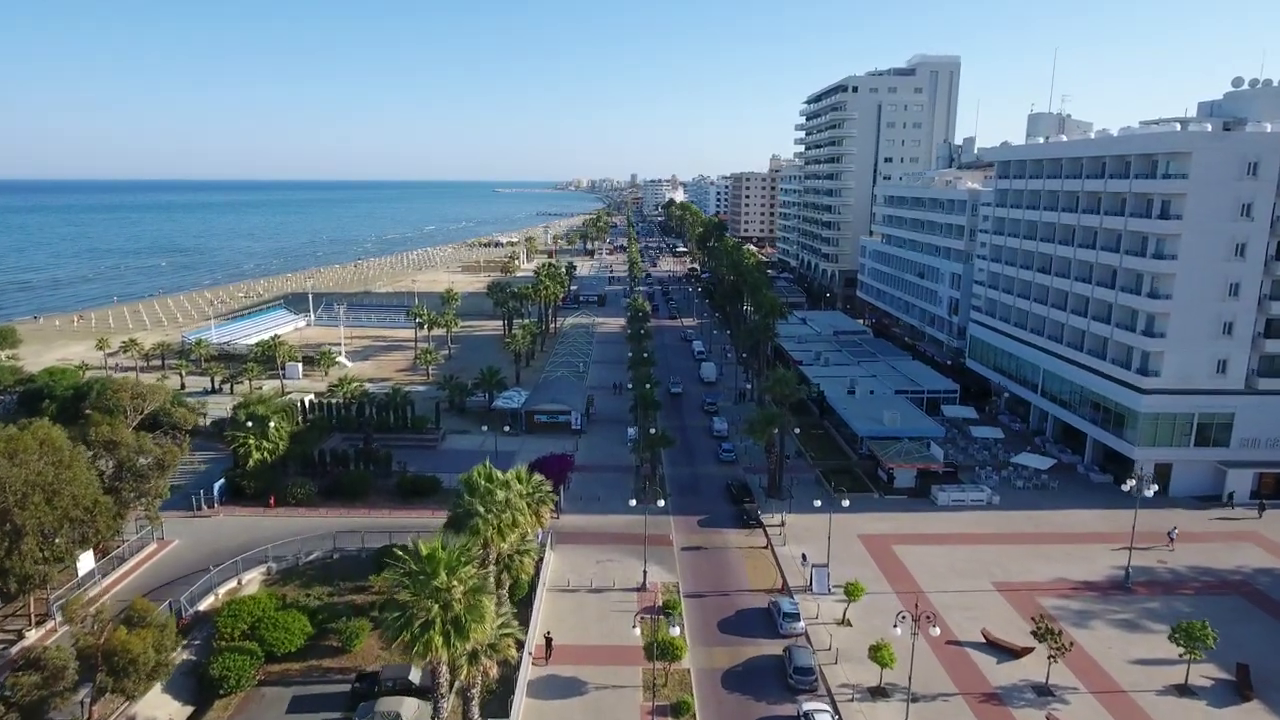 Finikoudes: The Beach, the Promenade, the Strip and the Hotels (Larnaca, Cyprus)