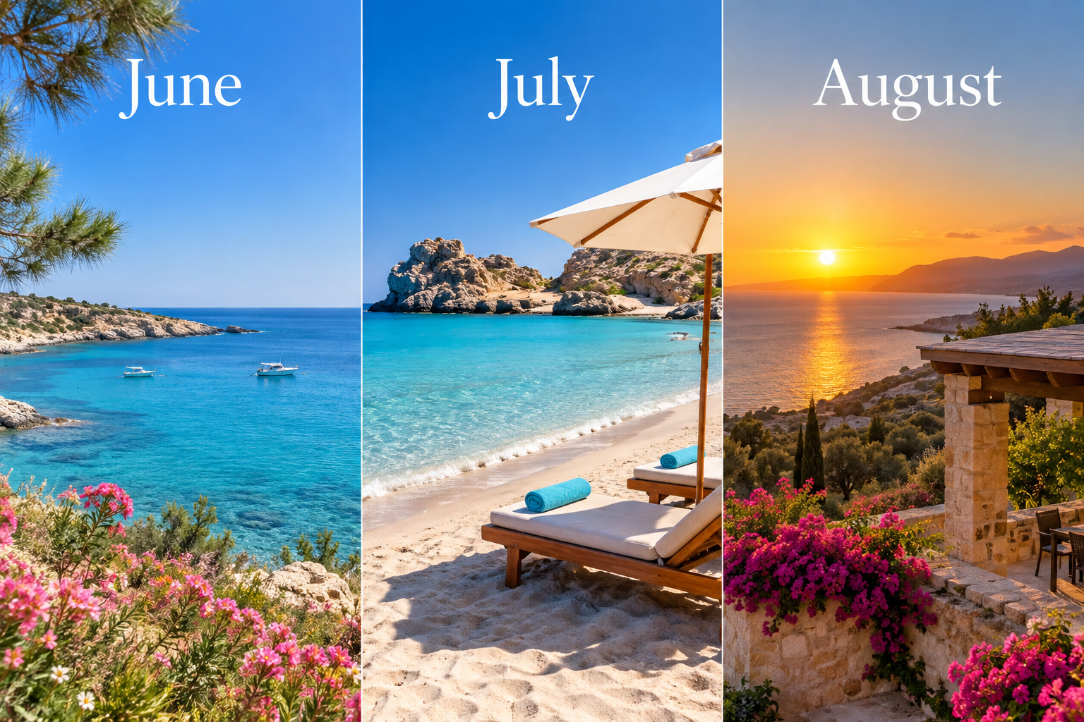 June, July and August in Cyprus