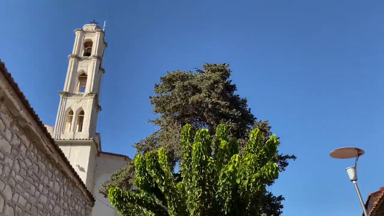 Lofou (Cyprus): The Beautiful Bell Tower of the Church of Virgin Mary