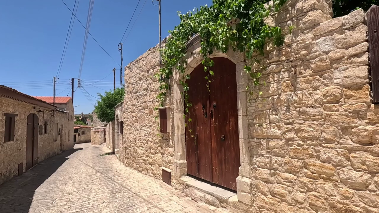 Lovely Stone-Built Houses with Wooden Doors in Lofou (Cyprus)