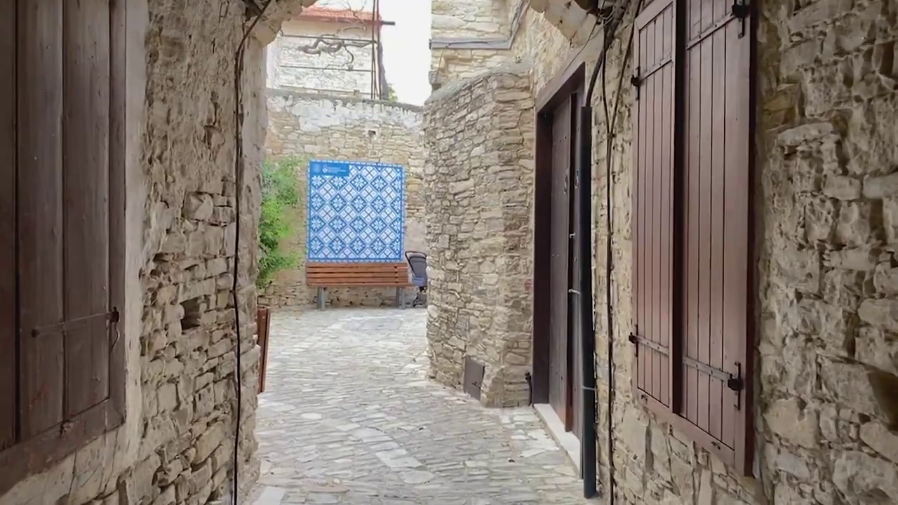 Narrow Cobbled Streets in Pano Lefkara, Larnaca, Cyprus