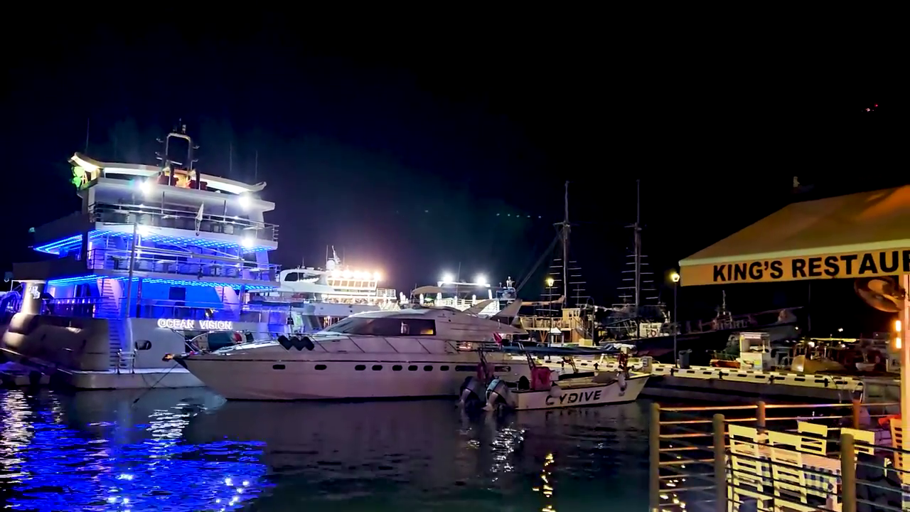 Paphos Harbor at Night