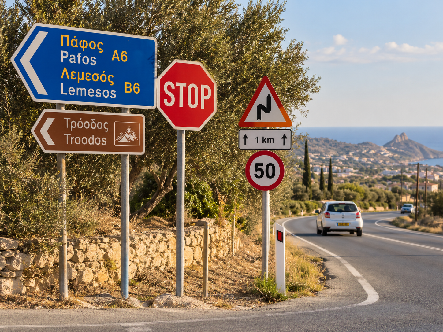 Road Signs in Cyprus Road Signs in Cyprus