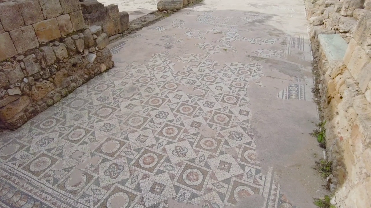 Mosaics in the Basilica of Chrysopolitissa, Paphos, Cyprus