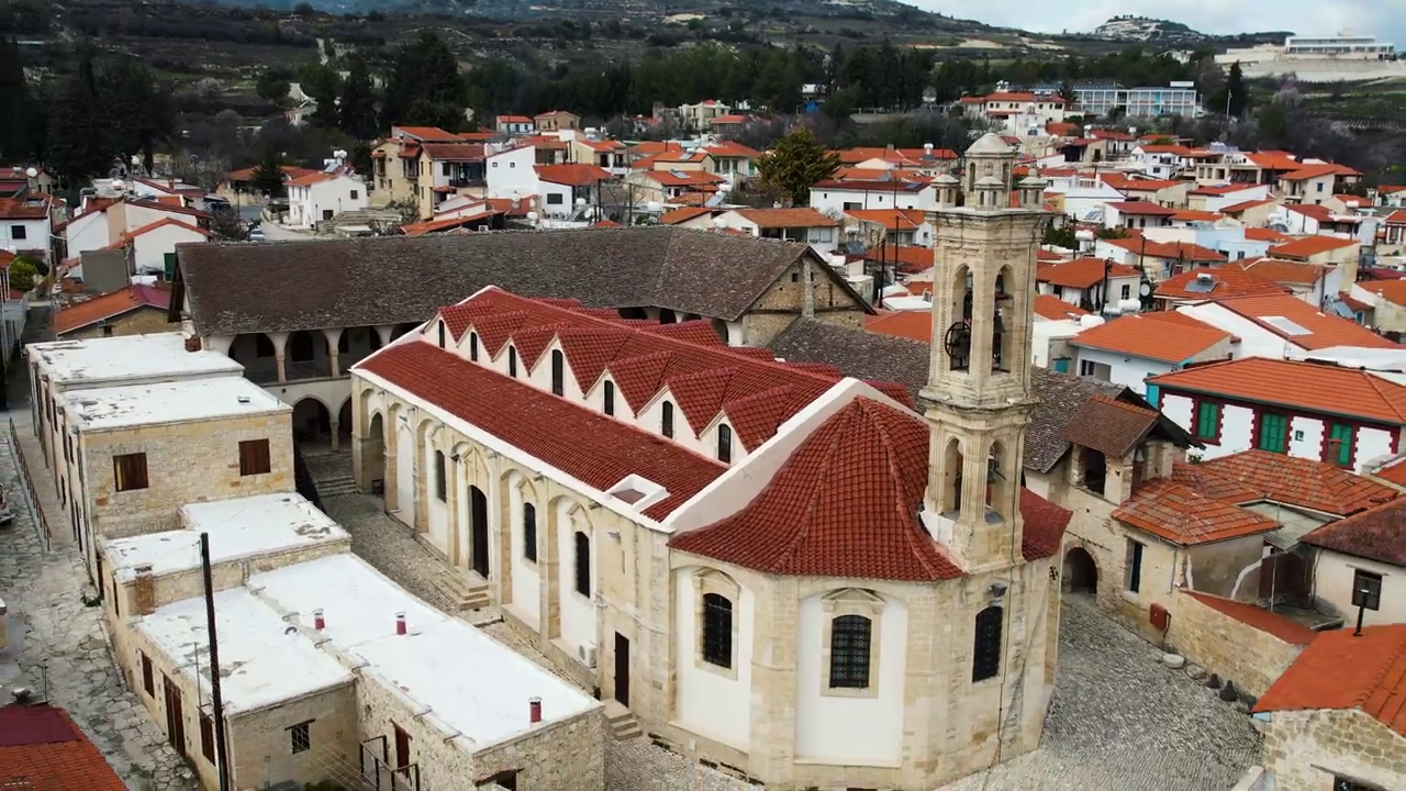 The Church in Holy Cross Monastery in Omodos, Limassol, Cyprus