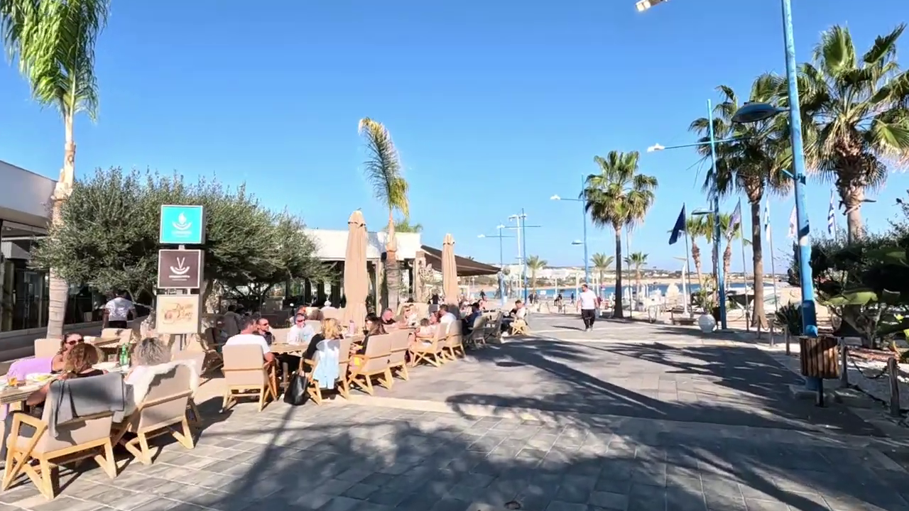 Walking towards the Harbour of Ayia Napa