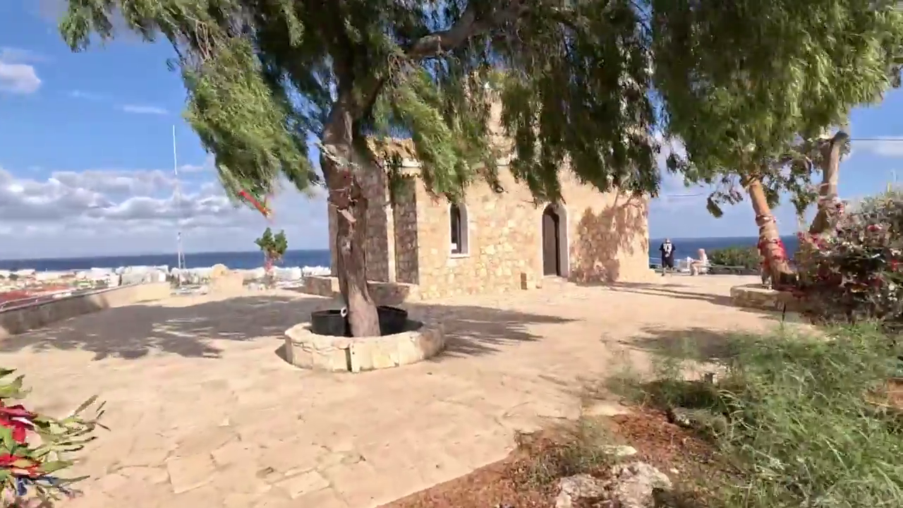 What a beautiful church built on a hill in Protaras (Profitis Elias = Prophet Elijah). You can see the Mediterranean Sea and Protaras from up here!!